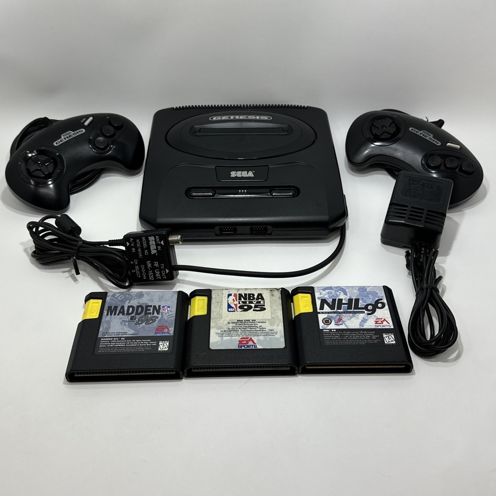 SEGA Genesis MK-1631 OEM Console Controllers RF And Power Adapter Madden NHL NBA